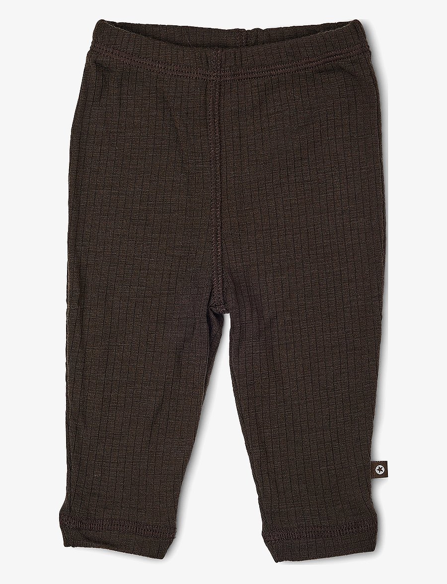 Smallstuff - Legging, brown drop needle, merino wool - timpės - brown - 0