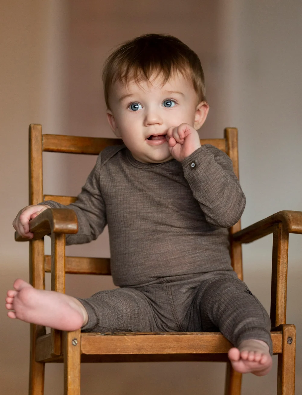 Smallstuff - Legging, nature drop needle, merino wool - leggings - nature - 0