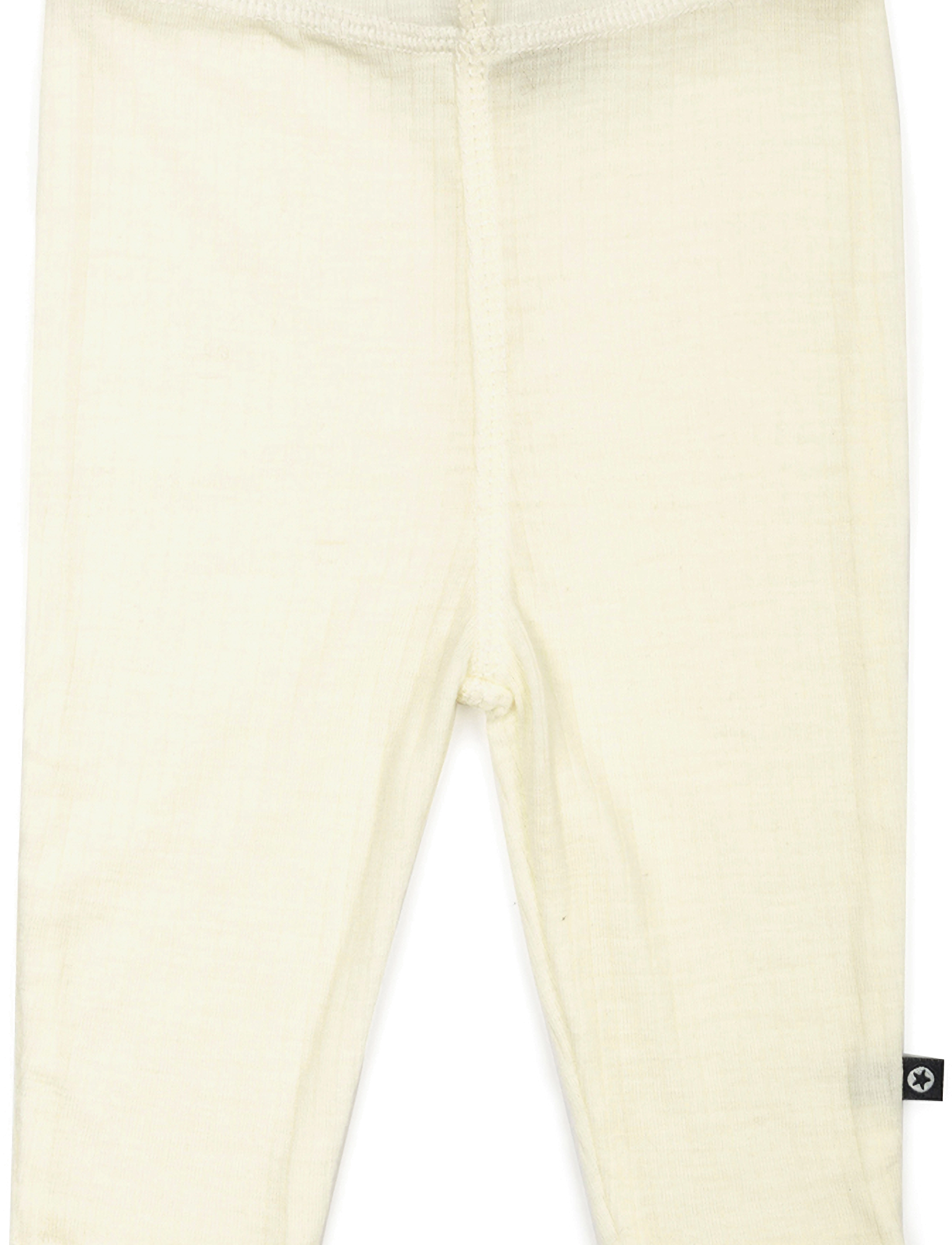 SMALLSTUFF Legging, Denim Melange Drop Needle, Merino Wolle Cream - 48 - Kinder
