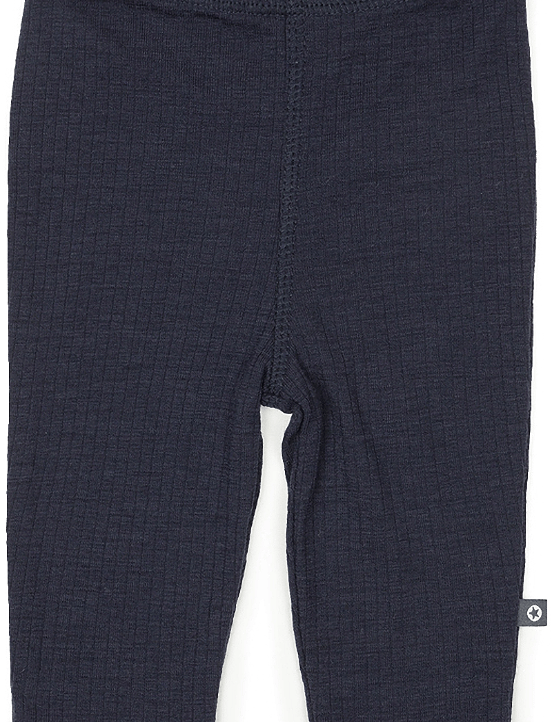 Smallstuff - Legging, navy drop needle, merino wool - leggings - navy - 1