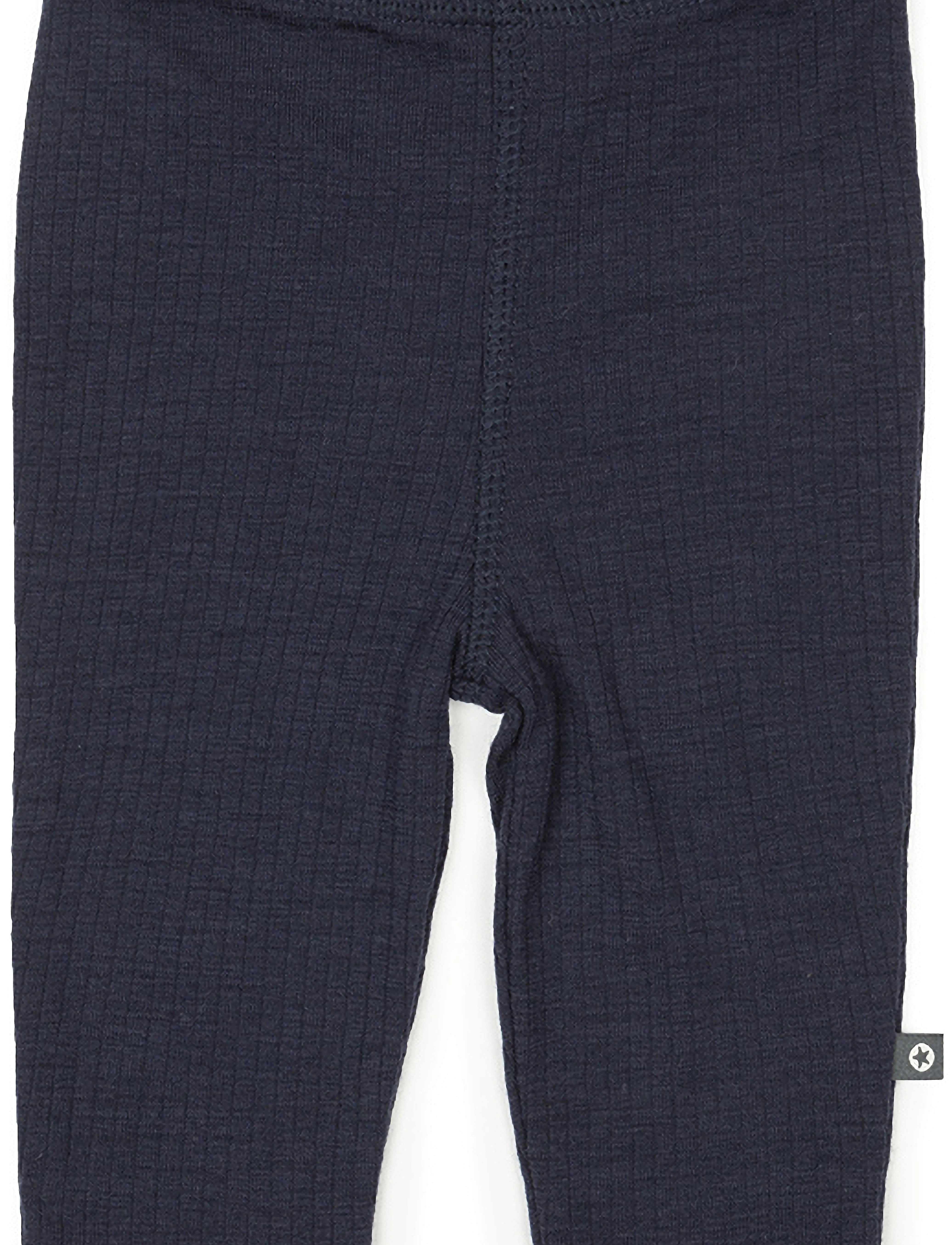 Smallstuff Legging, navy drop needle, merino wool - Bottoms - NAVY / navy