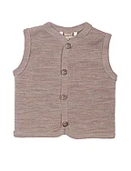 Vest, merino wool w. buttons, powder - POWDER