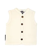 Vest, merino wool w. buttons, offwhite - OFFWHITE