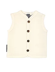 Smallstuff - Vest, merino wool w. buttons, offwhite - vestes - offwhite - 0