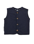 Vest, merino wool w. buttons, navy - NAVY