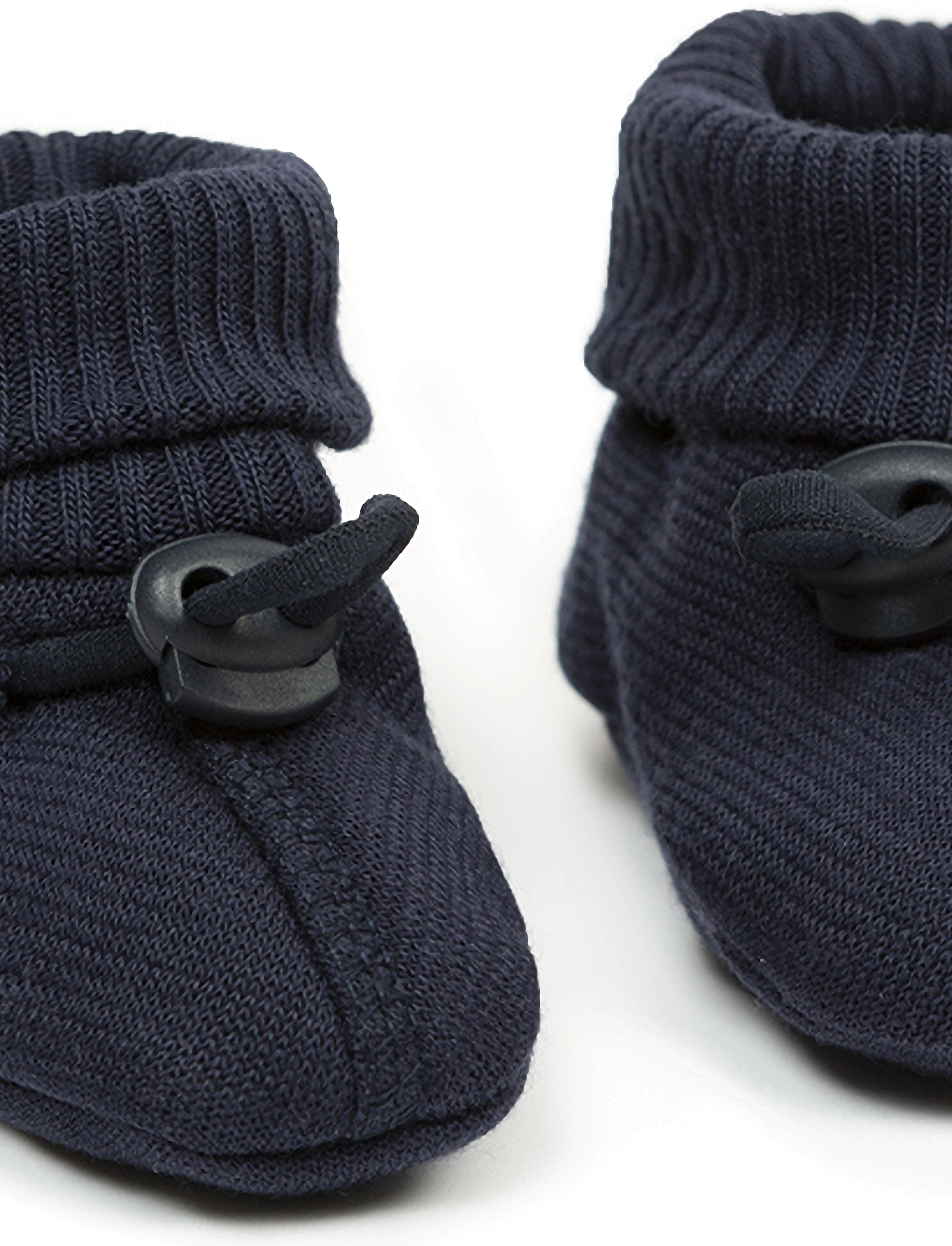 Smallstuff Booties, Merino Wool, Navy - Navy - 80/86