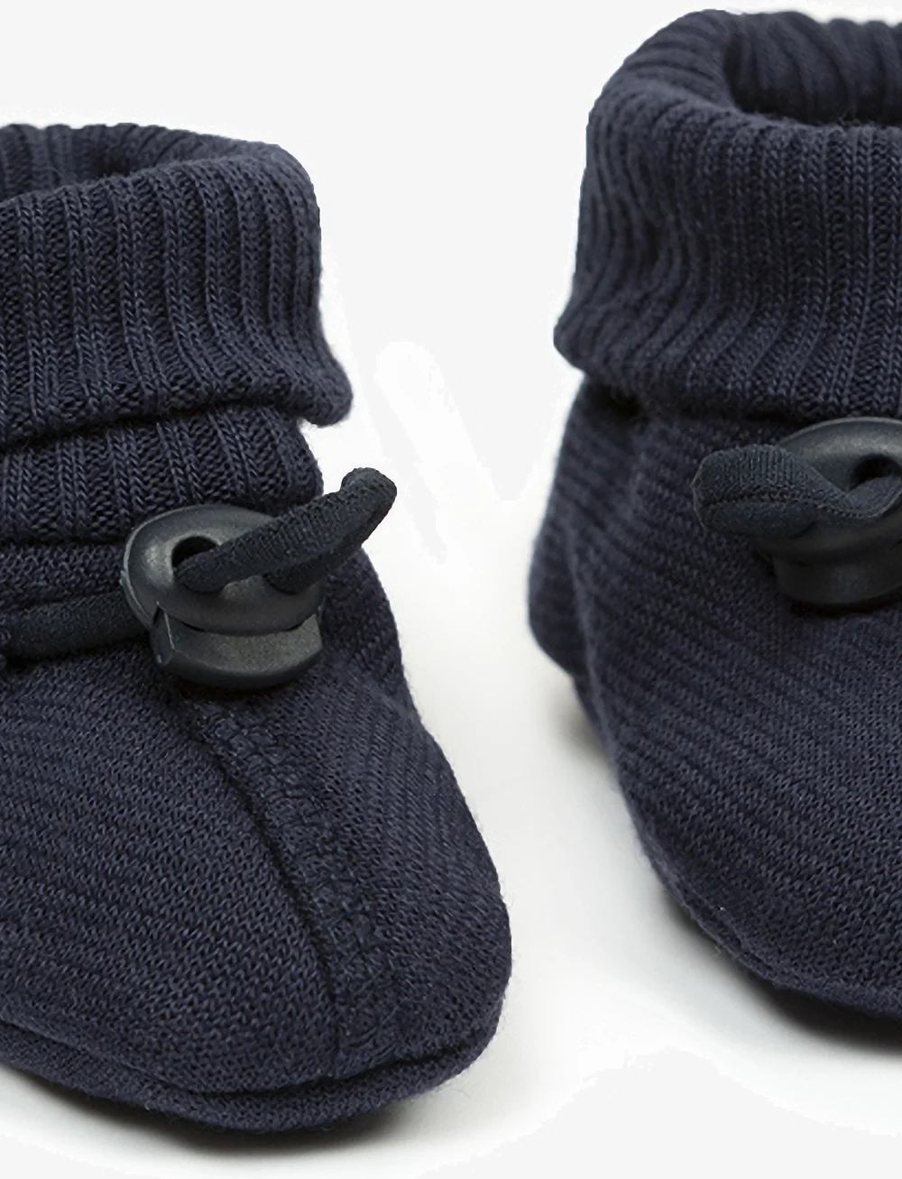 Navy baby booties hotsell
