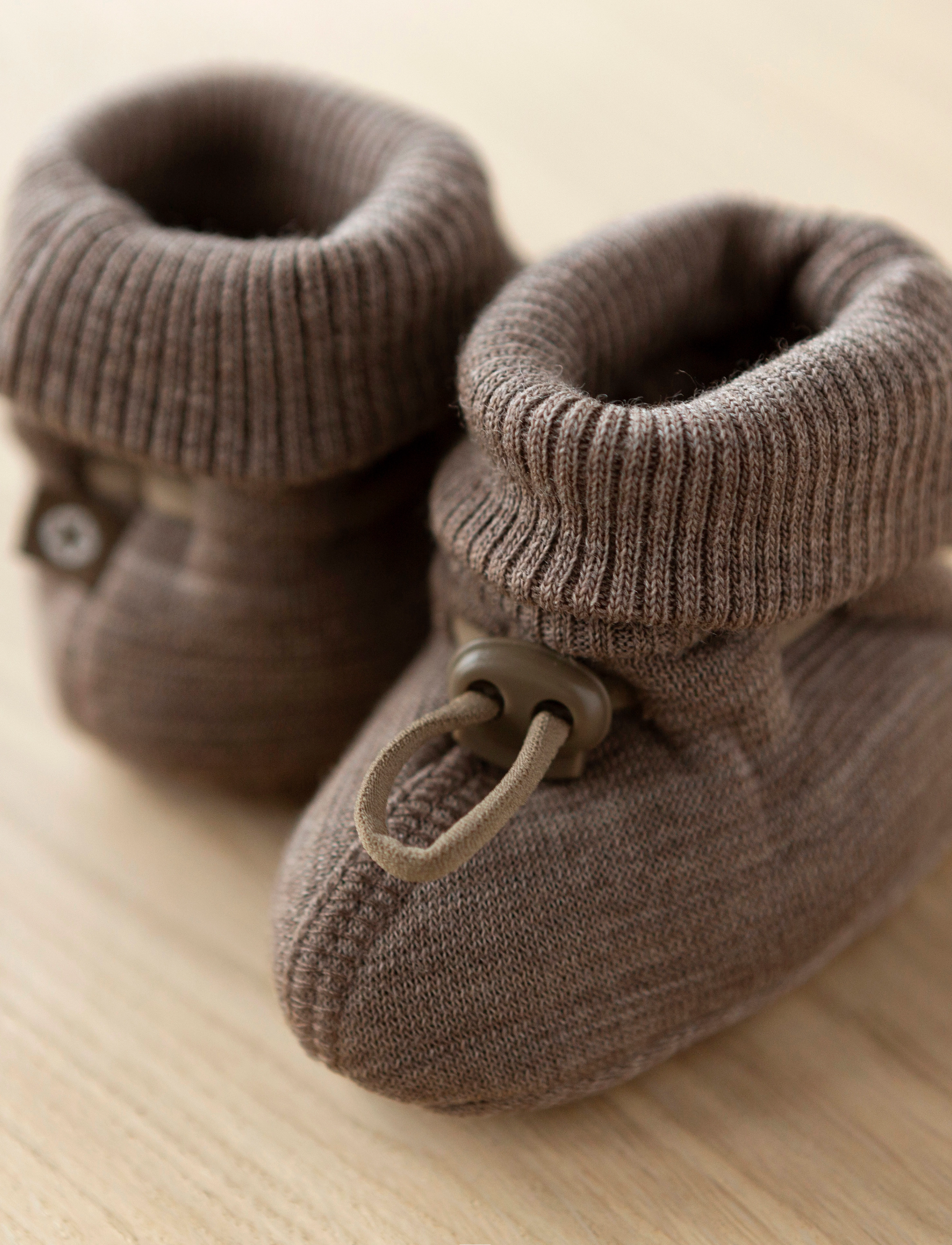 Smallstuff Booties, Børn, Strikkede Babyfutter, Beige, Str: 80-86