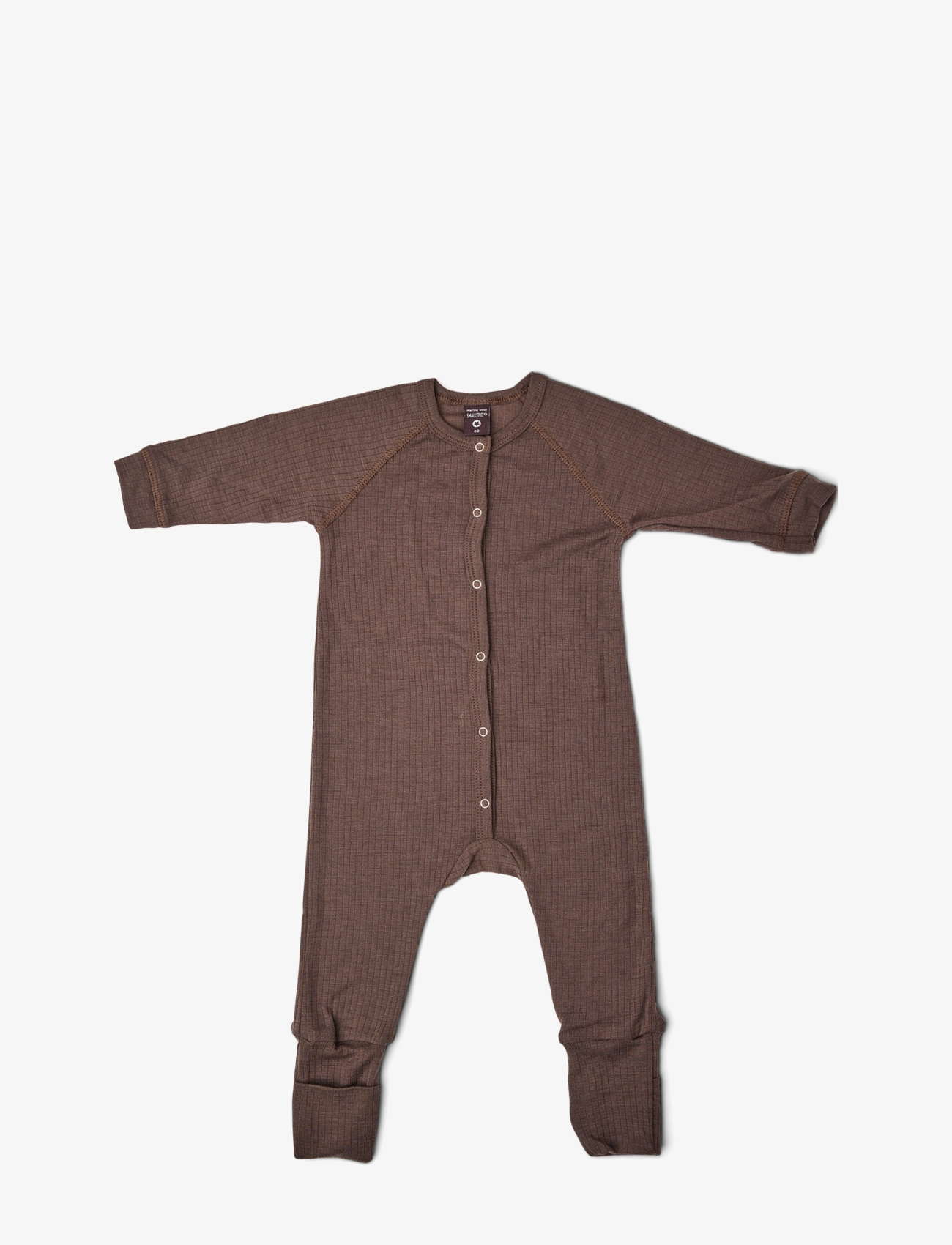 Smallstuff Night Suit, Rose Brown Drop Needle, Merino Wool, 68, Pyjamas, Braun - Pyjamas Onesie, Kinder