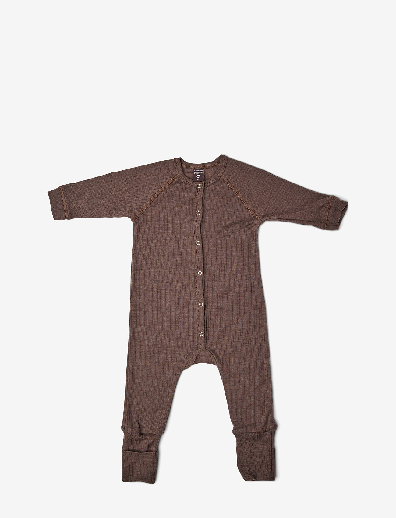 Smallstuff - Night suit, rose brown drop needle, merino wool - slaapoveralls - rose brown - 0