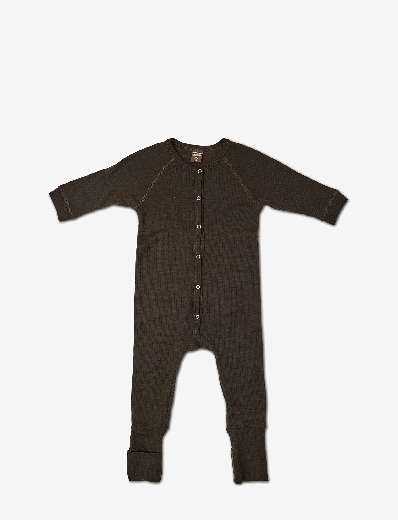 Smallstuff - Night suit, brown drop needle, merino wool - magamiskombinesoonid - brown - 0