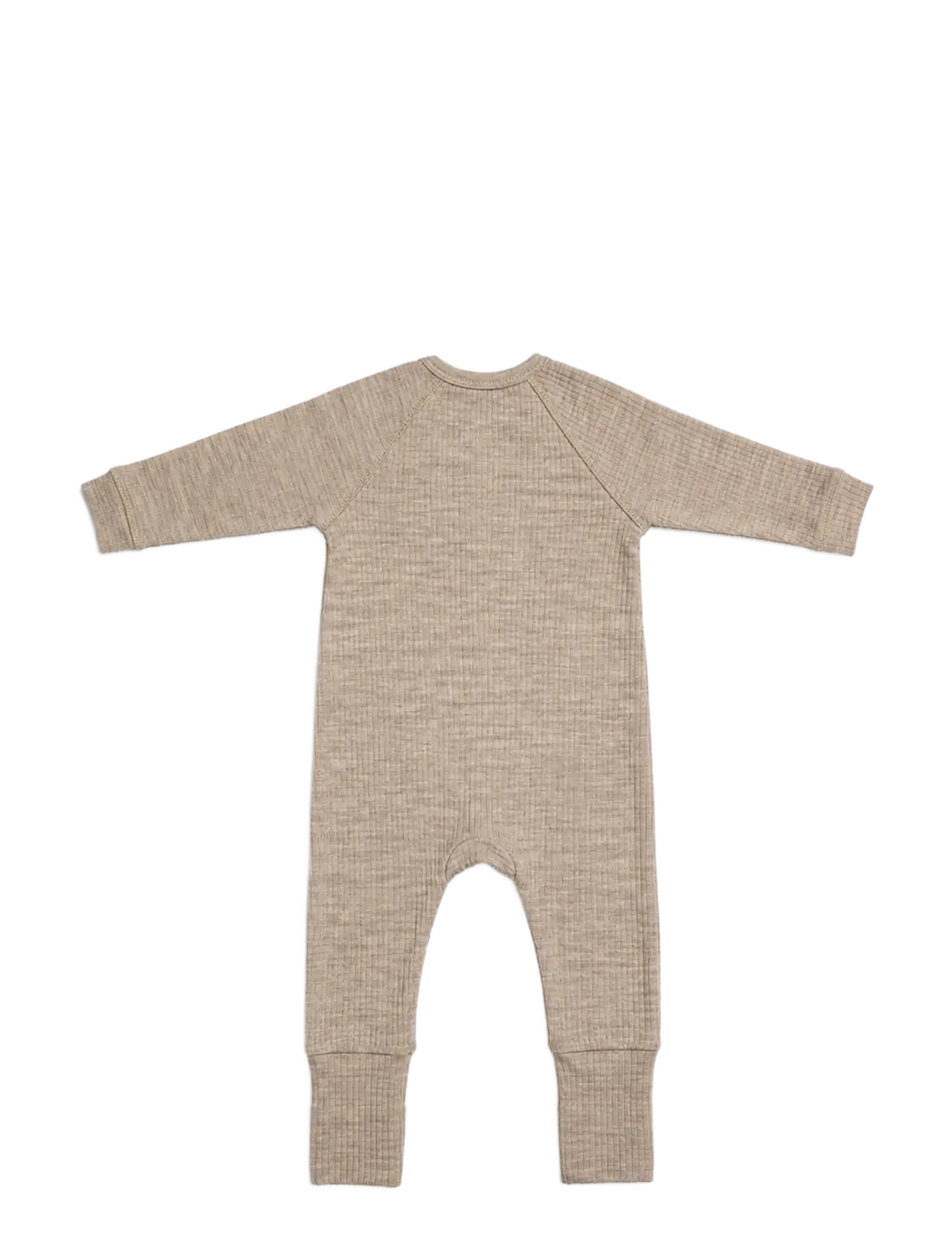 Smallstuff - Night suit, light nature melange drop needle, merino wool - schlafoveralls - light nature - 1