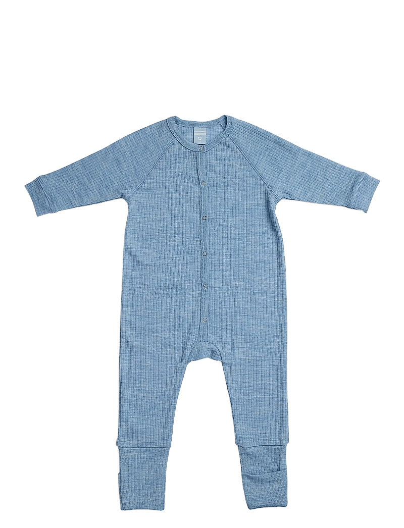 Smallstuff - Night suit, light blue melange drop needle, merino wool - magamiskombinesoonid - light blue - 0