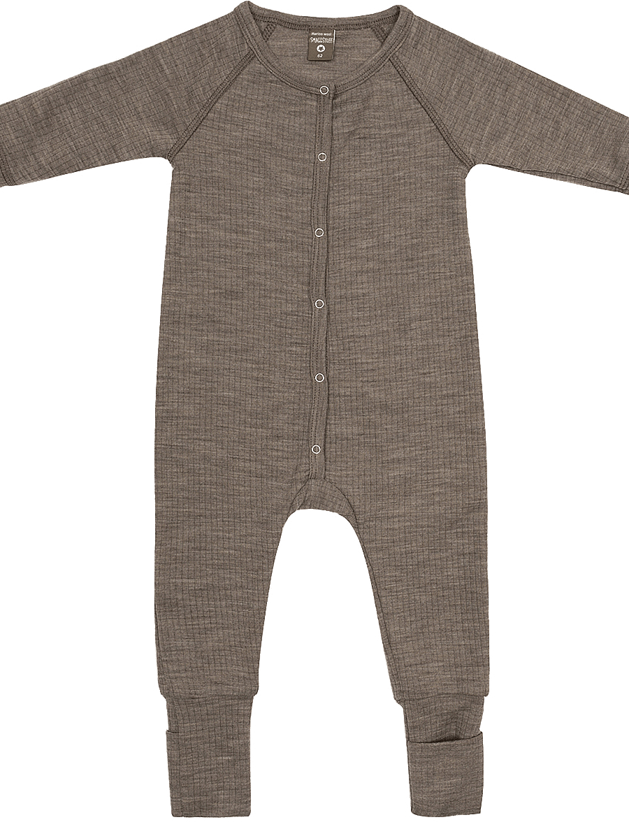 Smallstuff - Night suit, nature drop needle, merino wool - schlafoveralls - nature - 0