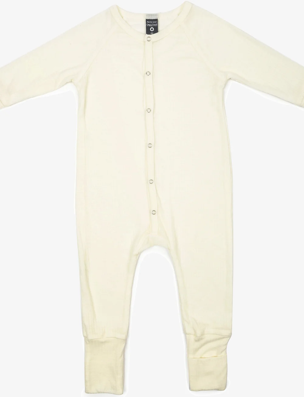 Smallstuff - Night suit, denim melange drop needle, merino wool - natdragter - offwhite - 1