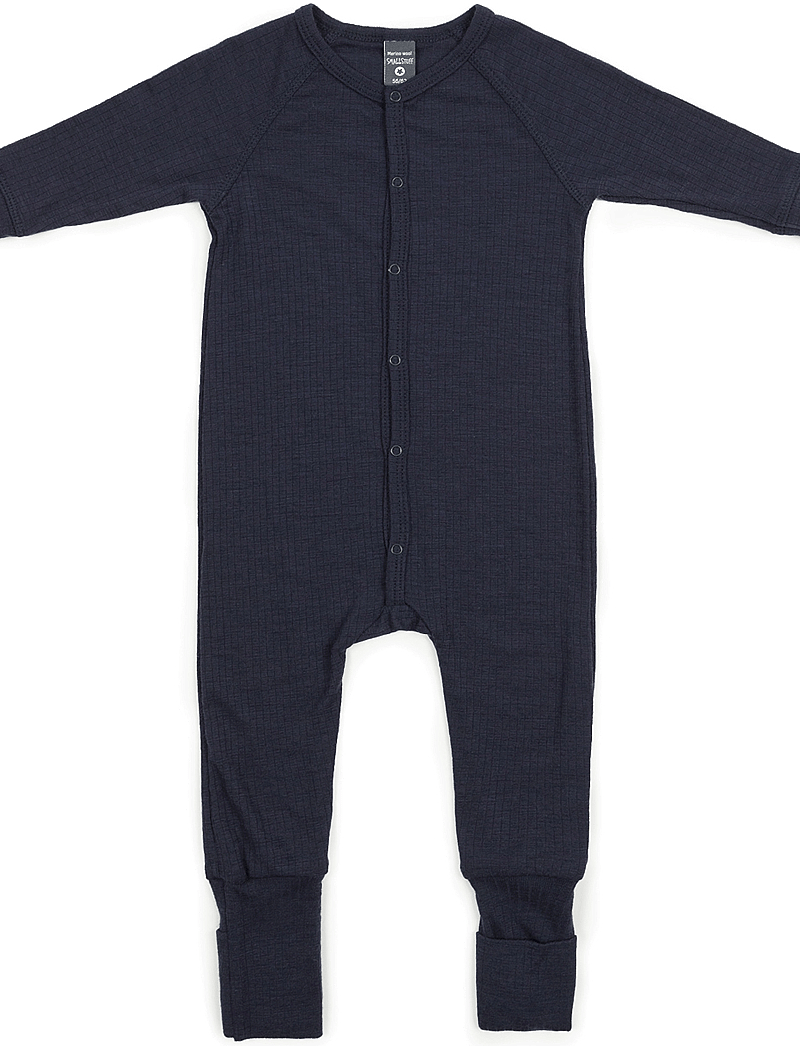 Smallstuff - Night suit, navy drop needle, merino wool - natdragter - navy - 0