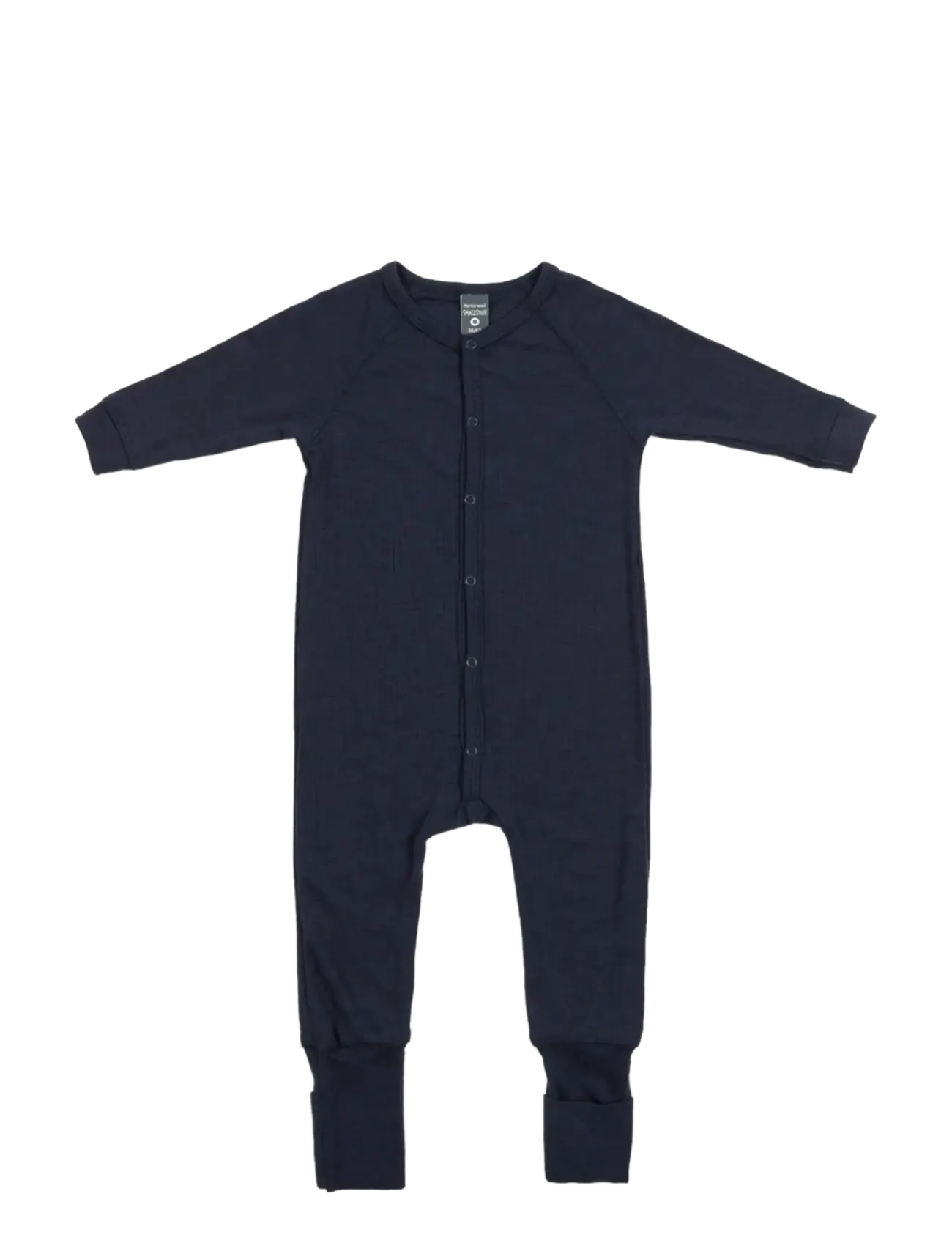 Smallstuff Night suit, navy drop needle, merino wool - Ööriided - NAVY / navy
