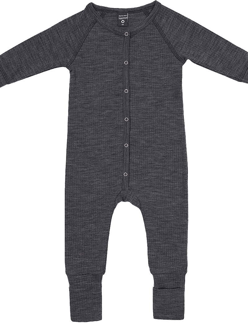 Smallstuff - Night suit, dark grey drop needle, merino wool - sovoveraller - dark grey - 0