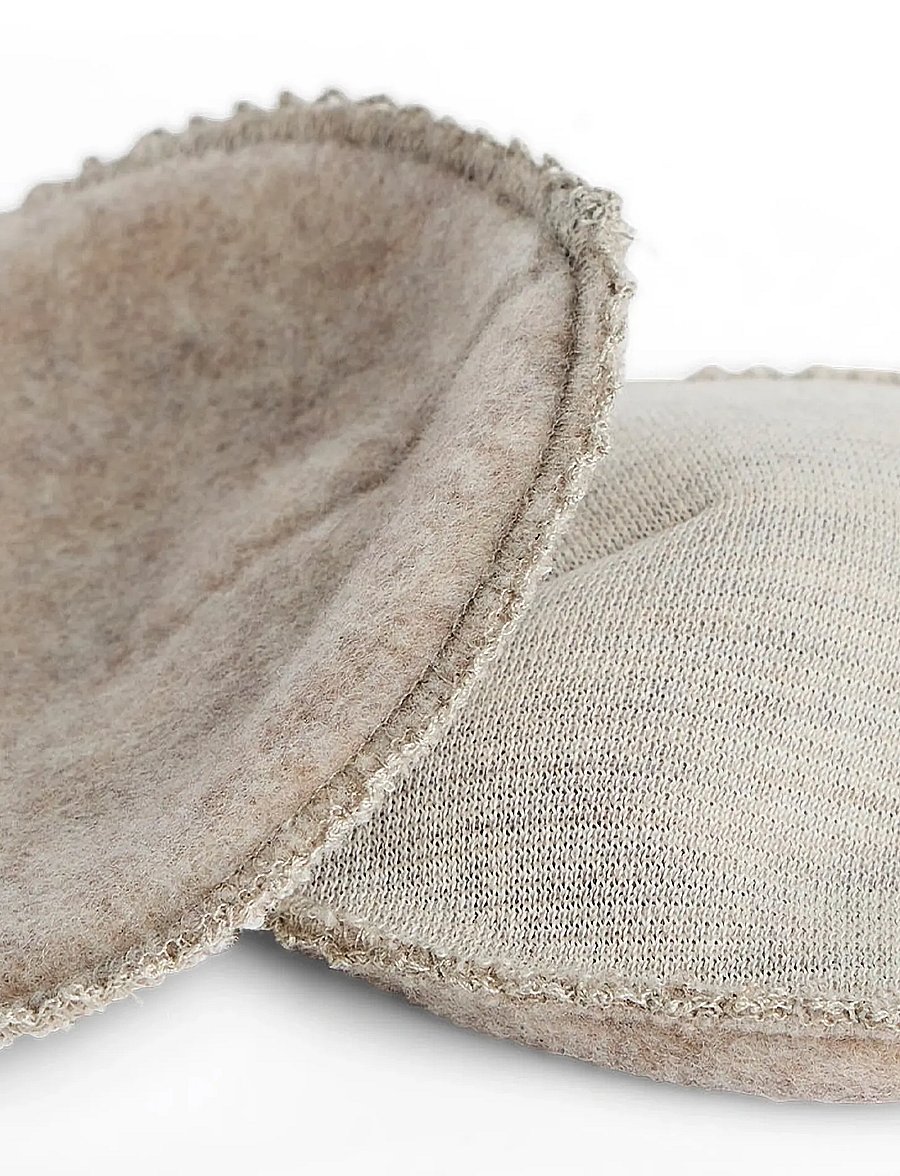 Smallstuff - Breast feeding pads L, dia. 17 cm., meriono wool, light nature melange - afkolfapparaat & accessoires - light nature melange - 1