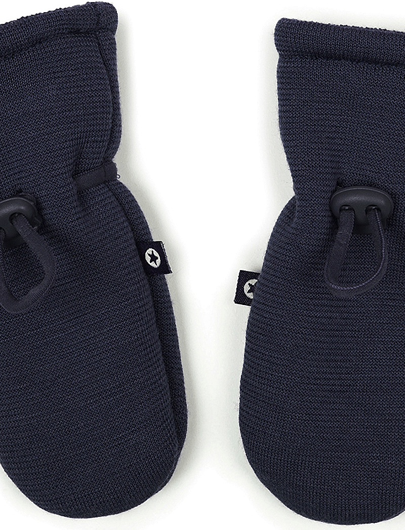 Smallstuff - Mittens, merino wool, navy - vantar - navy - 0