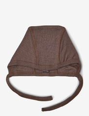 Smallstuff - Baby helmet, rose brown drop needle, merino wool - lowest prices - rose brown - 0