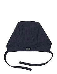 Smallstuff - Baby helmet, navy drop needle, merino wool - navy - 0