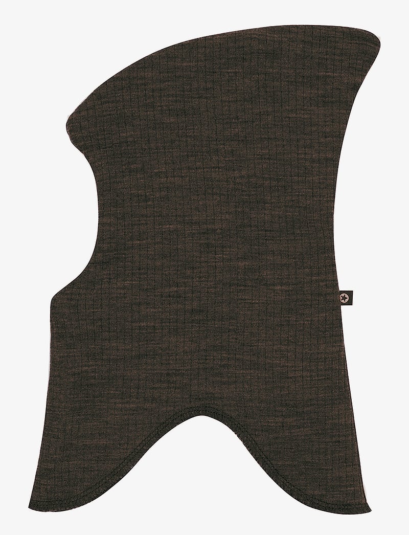 Smallstuff - Balaclava, 2 layers, dark brown drop needle, merino wool, size 80/86 - vinter tilbehør - brown - 0