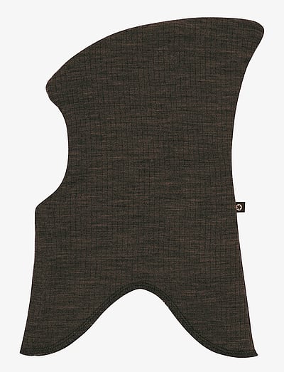 Balaclava, 2 Layers, Dark Brown Drop Needle, Merino Wool, Size 92/98 - Elefanthuer