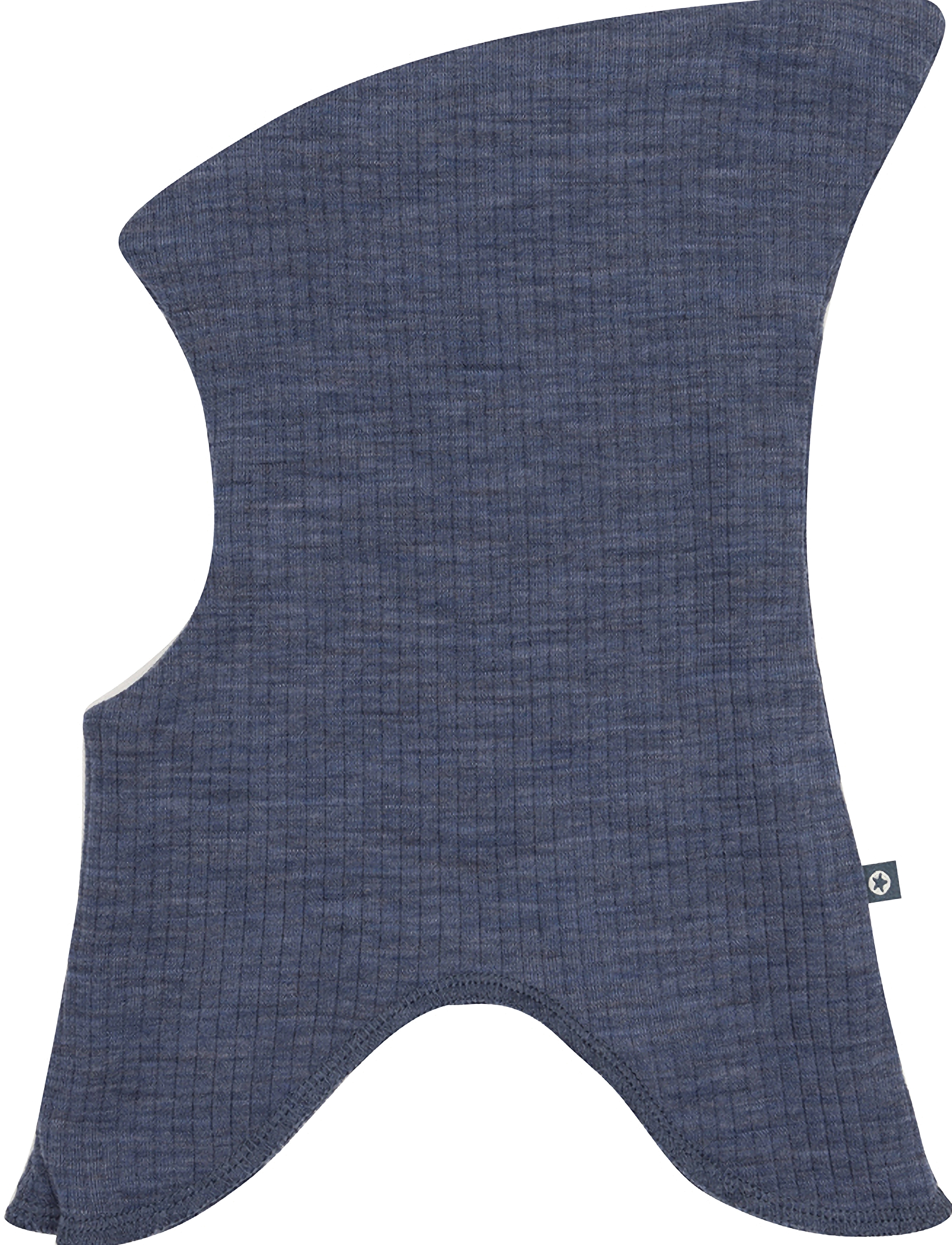 Smallstuff Balaclava, 2 Layers, Denim Melange Drop Needle, Merino Wool, 80/86, Headwear, Blau - Kinder