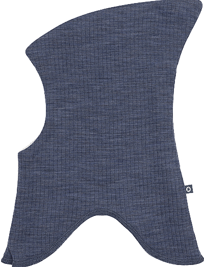 Balaclava, 2 Layers, Denim Melange Drop Needle, Merino Wool - Elefanthuer