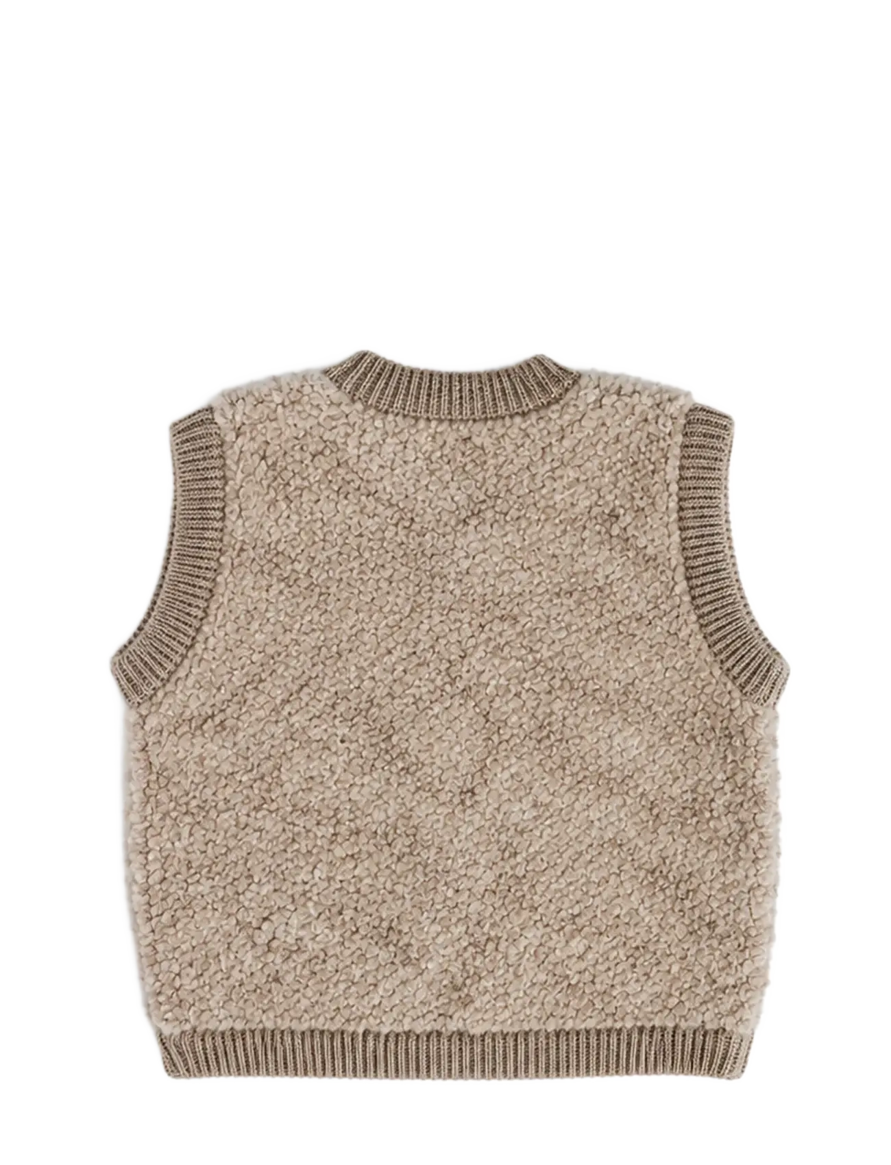 Smallstuff - Vest w. buttons, bouclé merino wool, natur melange - shop by age - nature melange - 2