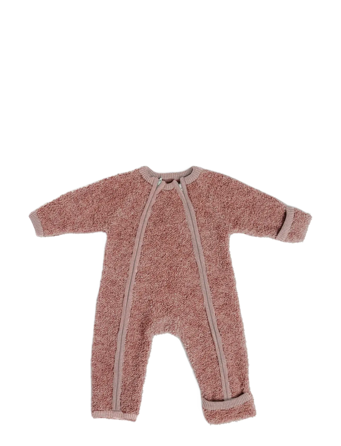 Smallstuff Jumpsuit W. Zipper, Bouclé Merino Wool, Rose, 56/62, Rosa - Strampelanzüge, Kinder