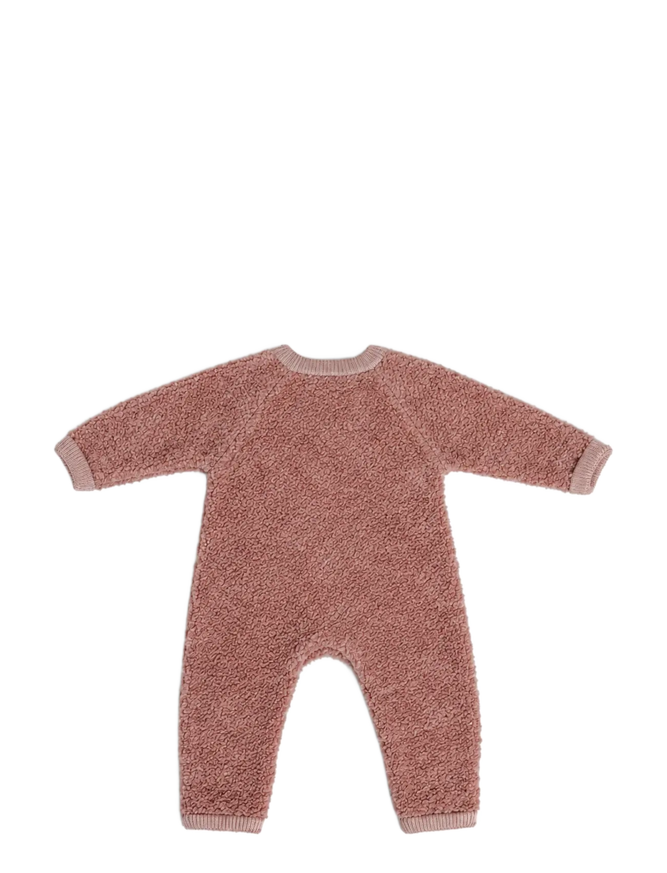 Smallstuff - Jumpsuit w. zipper, bouclé merino wool, rose - jumpsuits - rose - 1