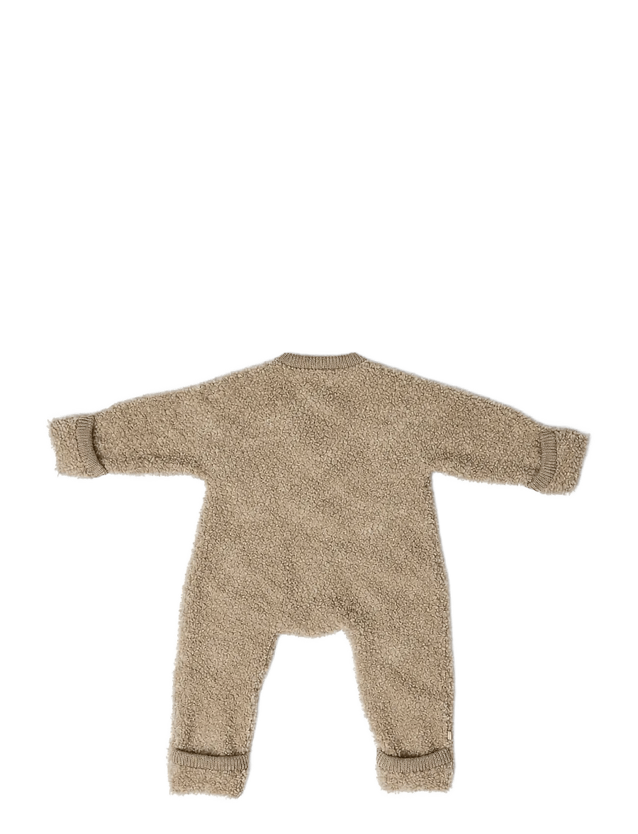 Smallstuff - Jumpsuit w. zipper, bouclé merino wool, natur melange - jumpsuits - nature melange - 2
