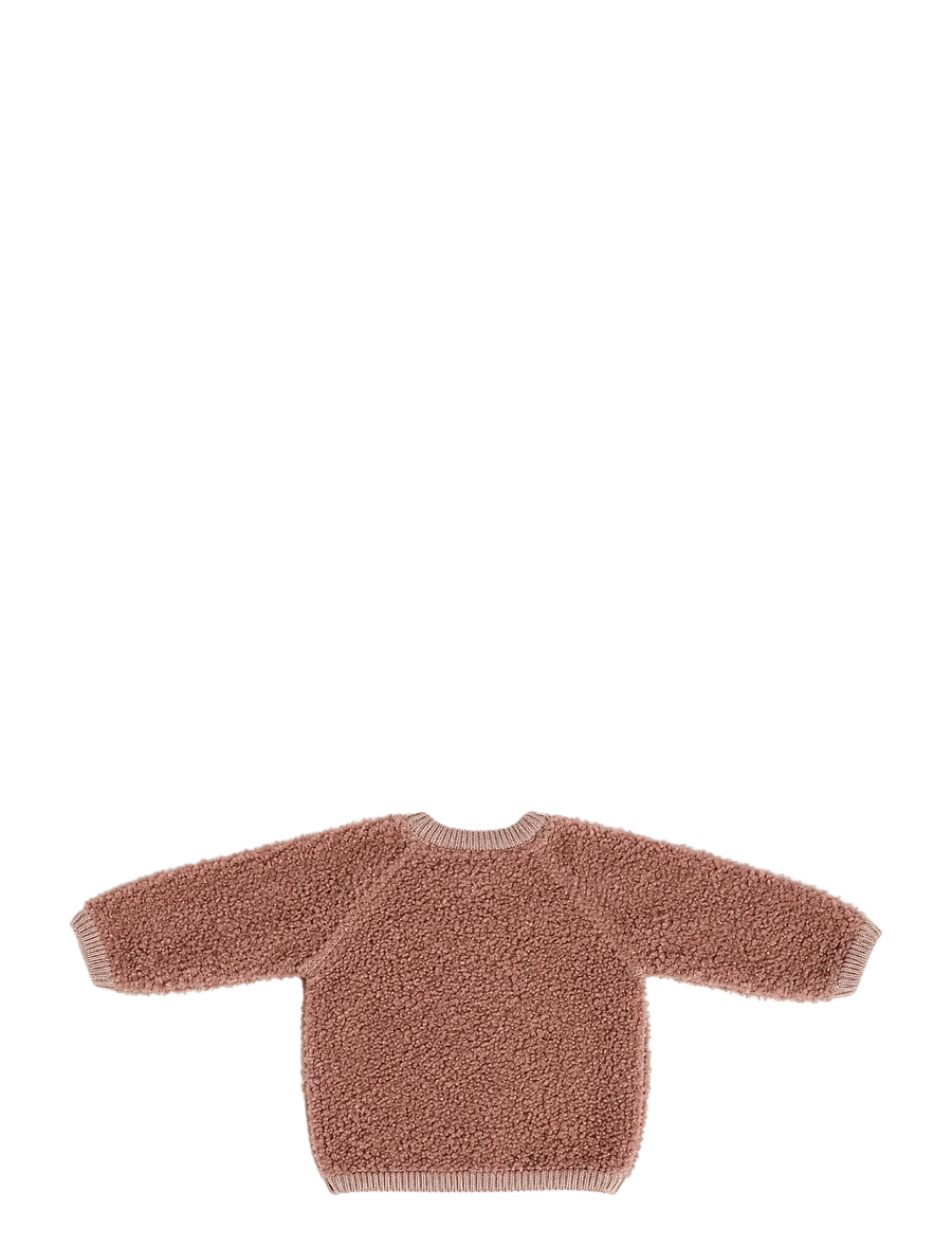 Smallstuff - Cardigan w. zipper, bouclé merino wool, rose - fleecejacken - rose - 2