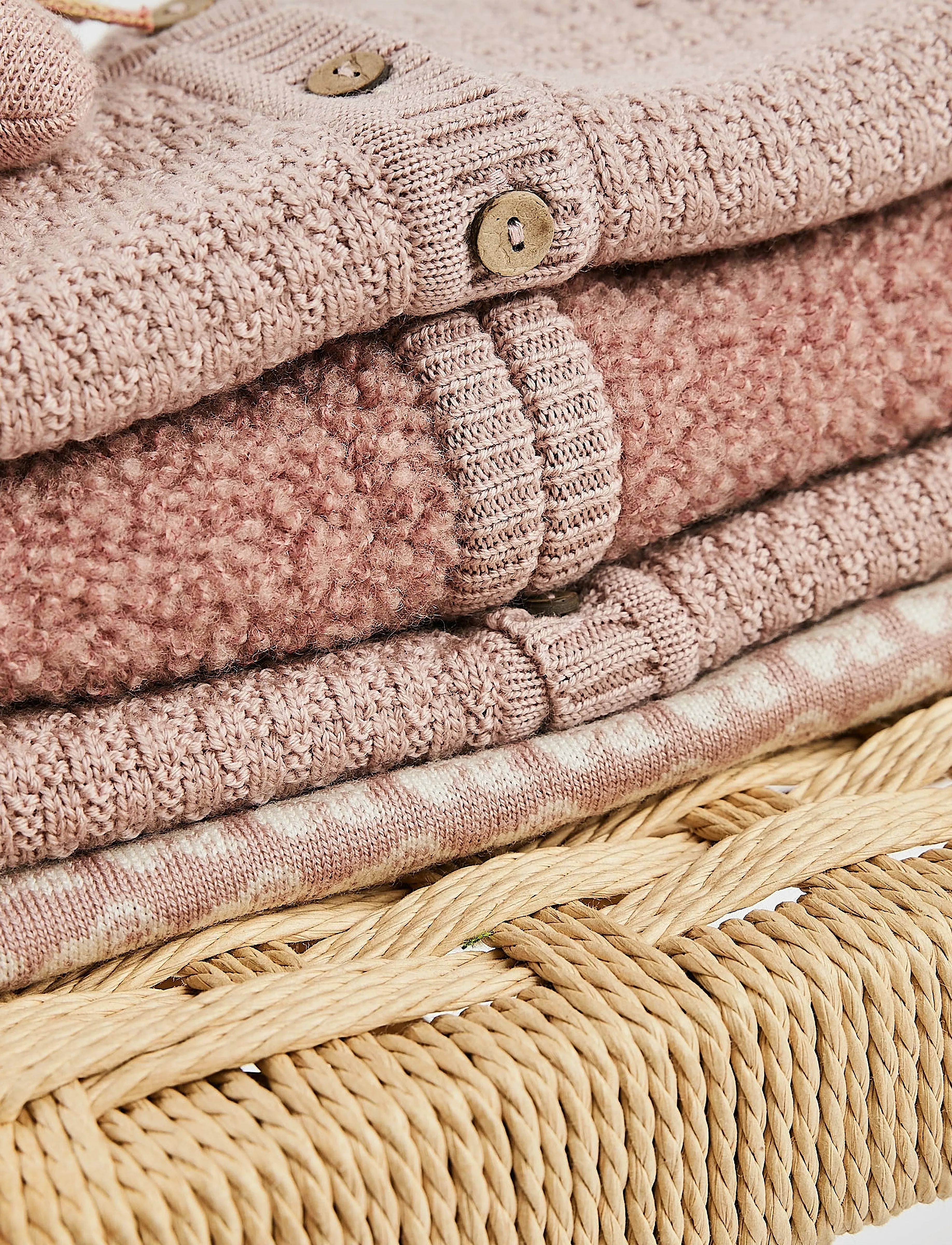 Smallstuff - Cardigan w. zipper, bouclé merino wool, rose - fliisjakid - rose - 2