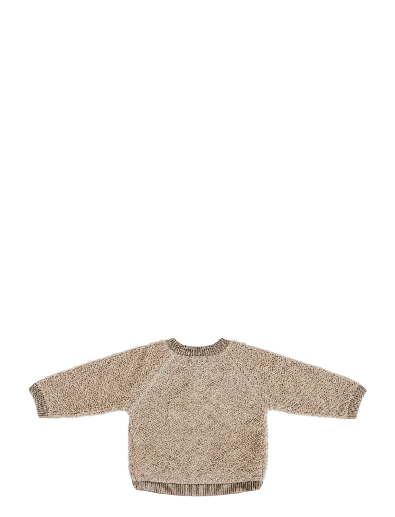 Smallstuff - Cardigan w. zipper, bouclé merino wool, natur melange - fleecejacken - nature melange - 1