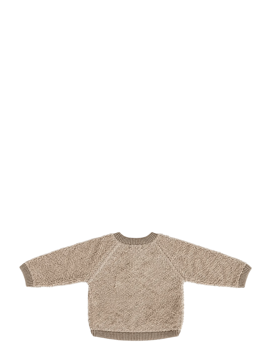 Smallstuff - Cardigan w. zipper, bouclé merino wool, natur melange - fleecejacken - nature melange - 1