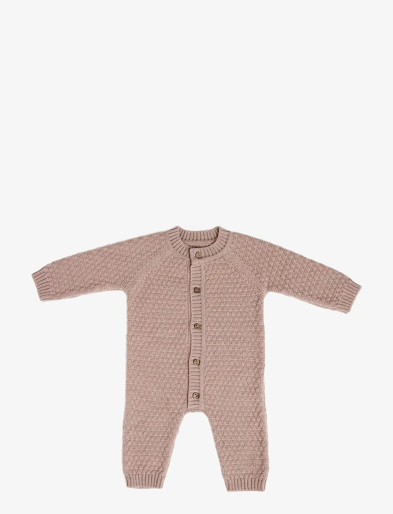Smallstuff - Jumpsuit, AO Elephants, merino wool, nature melange - grenouillères - powder - 1