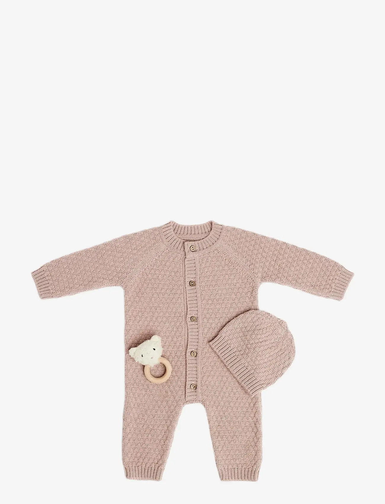 Smallstuff - Jumpsuit, AO Elephants, merino wool, nature melange - grenouillères - powder - 2
