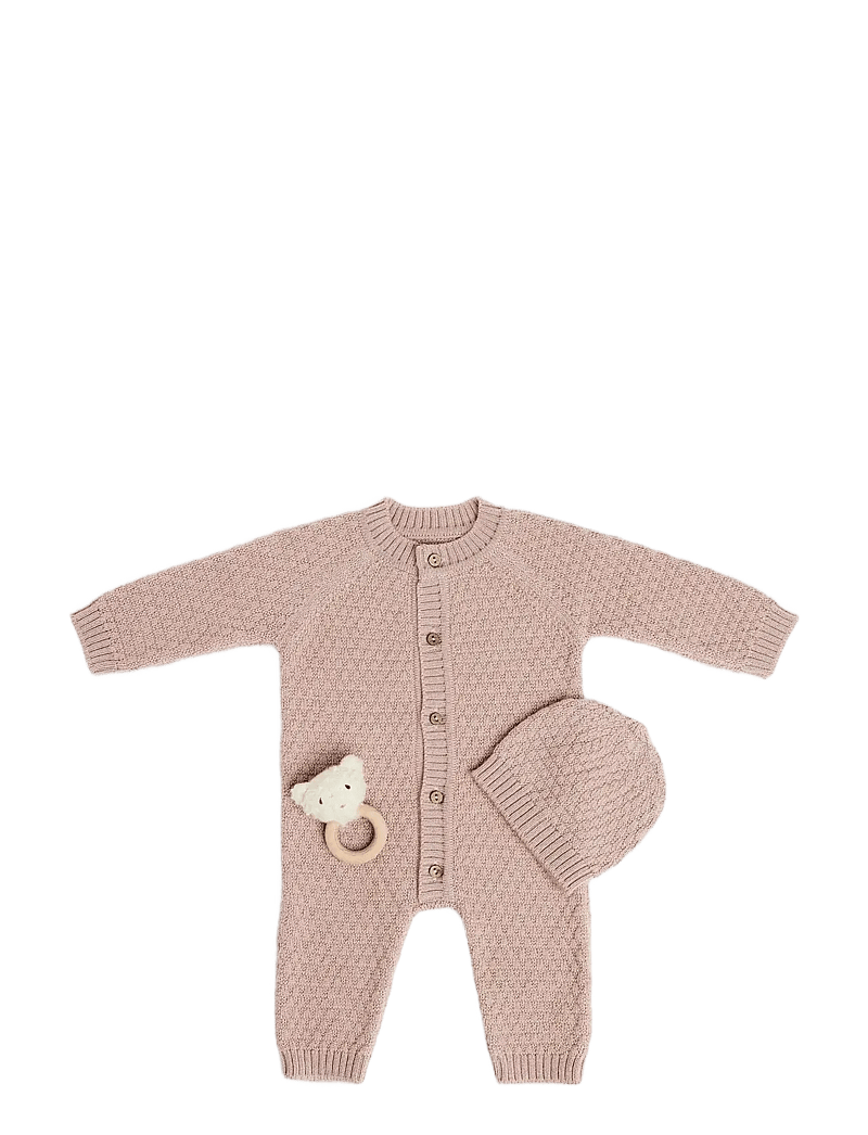 Smallstuff - Jumpsuit, AO Elephants, merino wool, nature melange - grenouillères - powder - 2