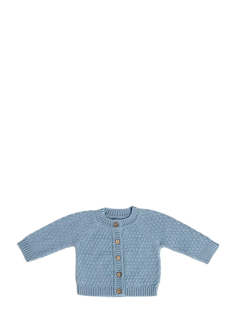 Smallstuff - Cardigan, Square knit, merino wool, powder - cardigans - blue - 1