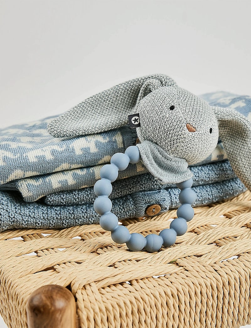 Smallstuff - Cardigan, Square knit, merino wool, powder - cardigans - blue - 2