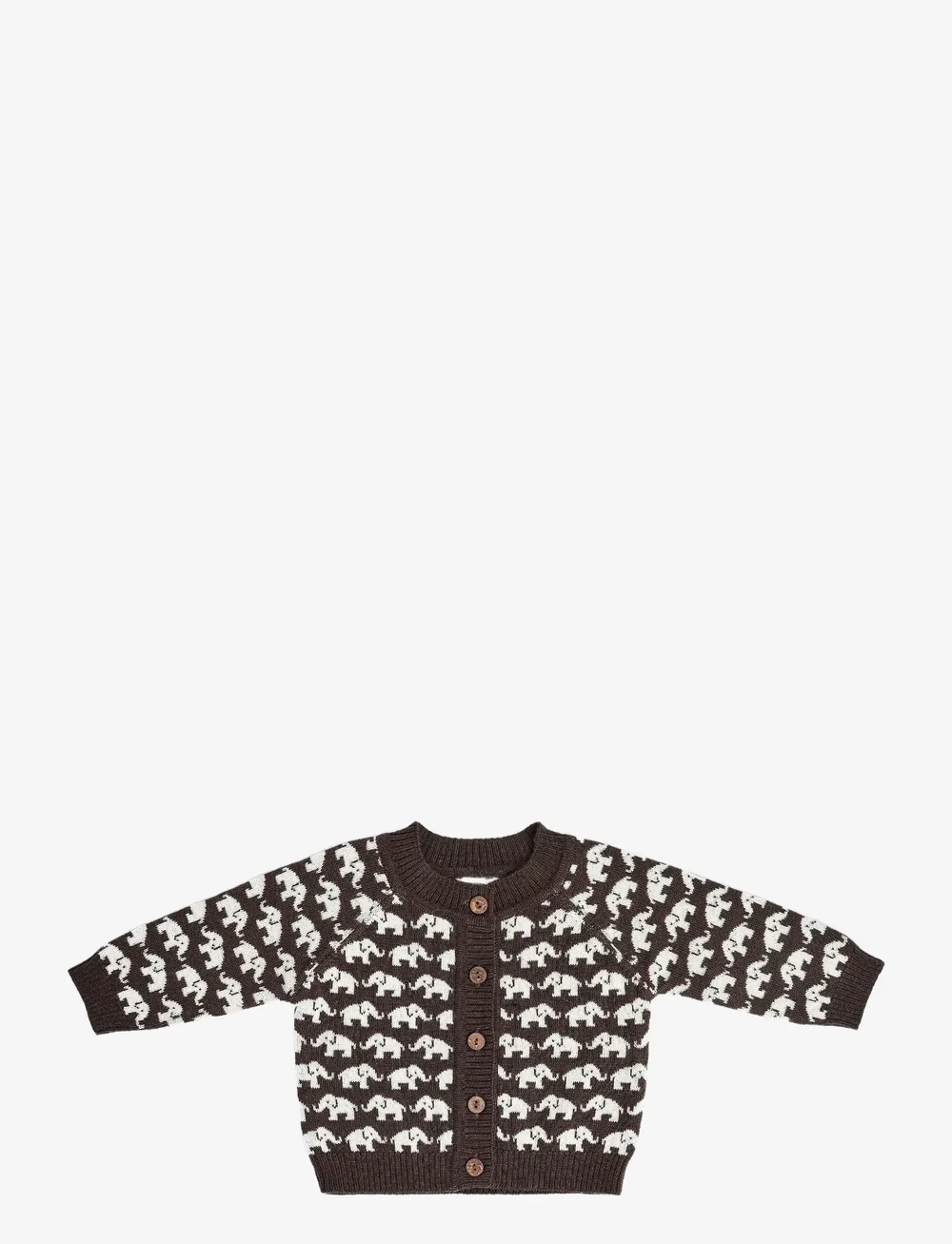 Smallstuff - Cardigan, AO Elephants, merino wool, brown - cardigans - brown - 1
