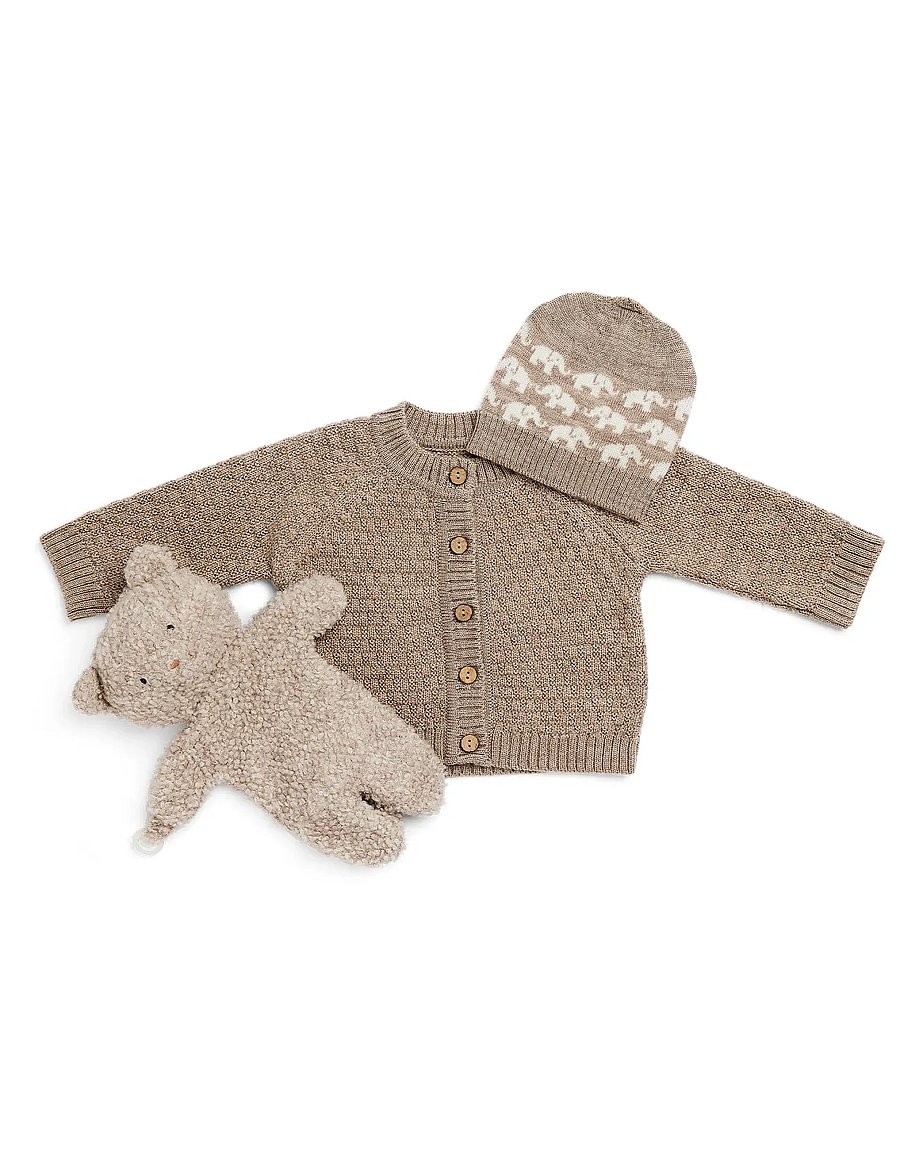 Smallstuff - Cardigan, AO Elephants, merino wool, nature melange - susegamieji megztiniai - nature melange - 0
