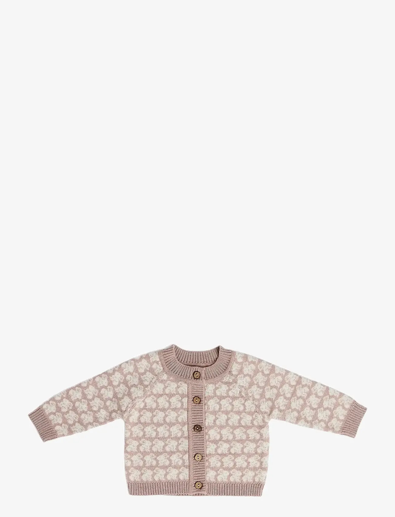Smallstuff - Cardigan, AO Elephants, merino wool, nature melange - cardigans - powder - 1