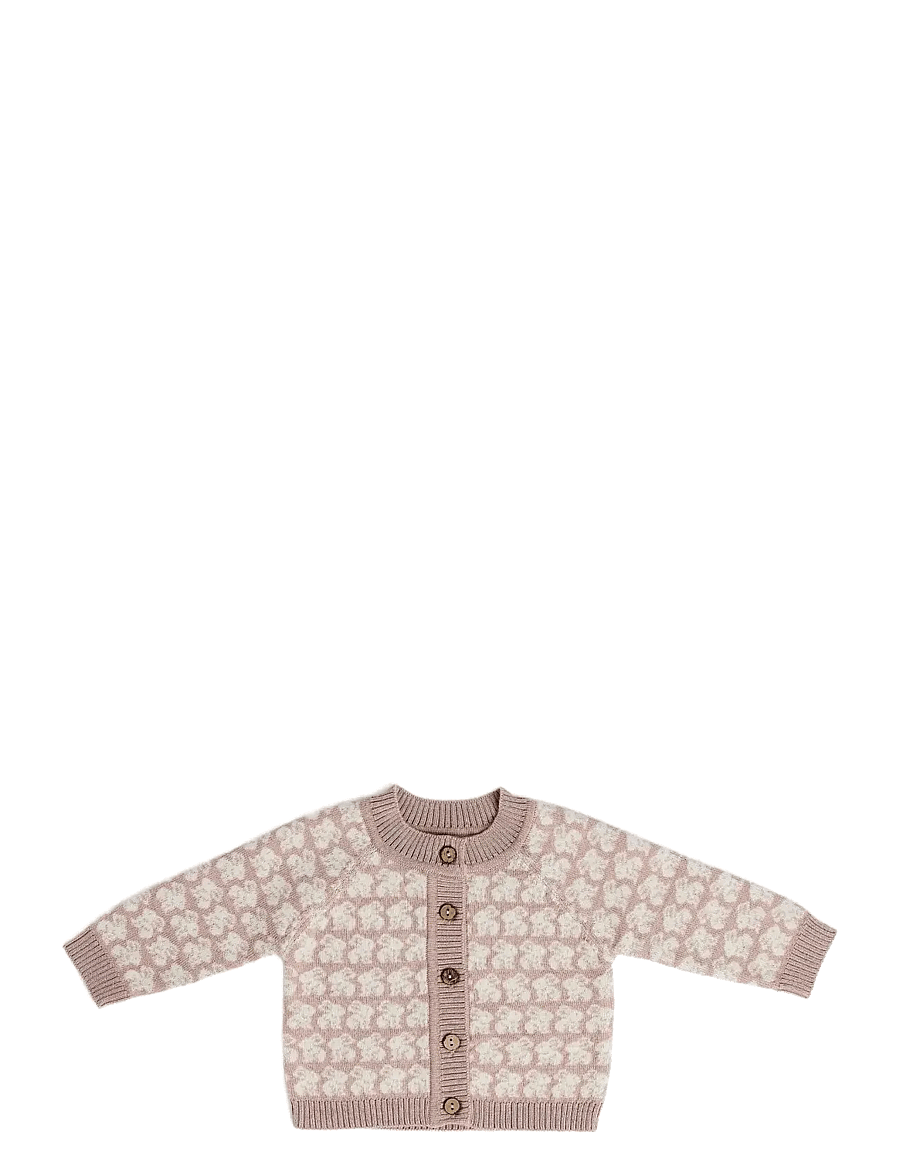 Smallstuff - Cardigan, AO Elephants, merino wool, brown - koftor - powder - 1