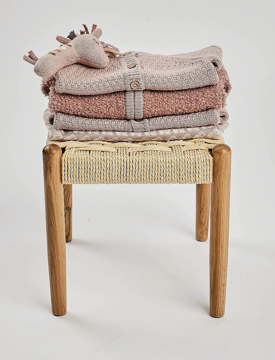 Smallstuff - Cardigan, AO Elephants, merino wool, brown - koftor - powder - 0