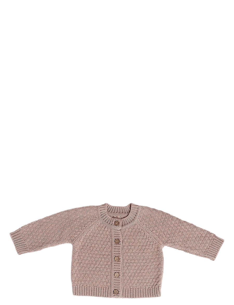 Smallstuff - Cardigan, AO Elephants, merino wool, brown - cardigans - powder - 1