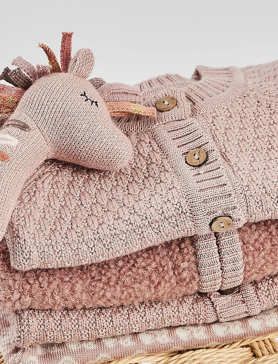 Smallstuff - Cardigan, AO Elephants, merino wool, brown - cardigans - powder - 0
